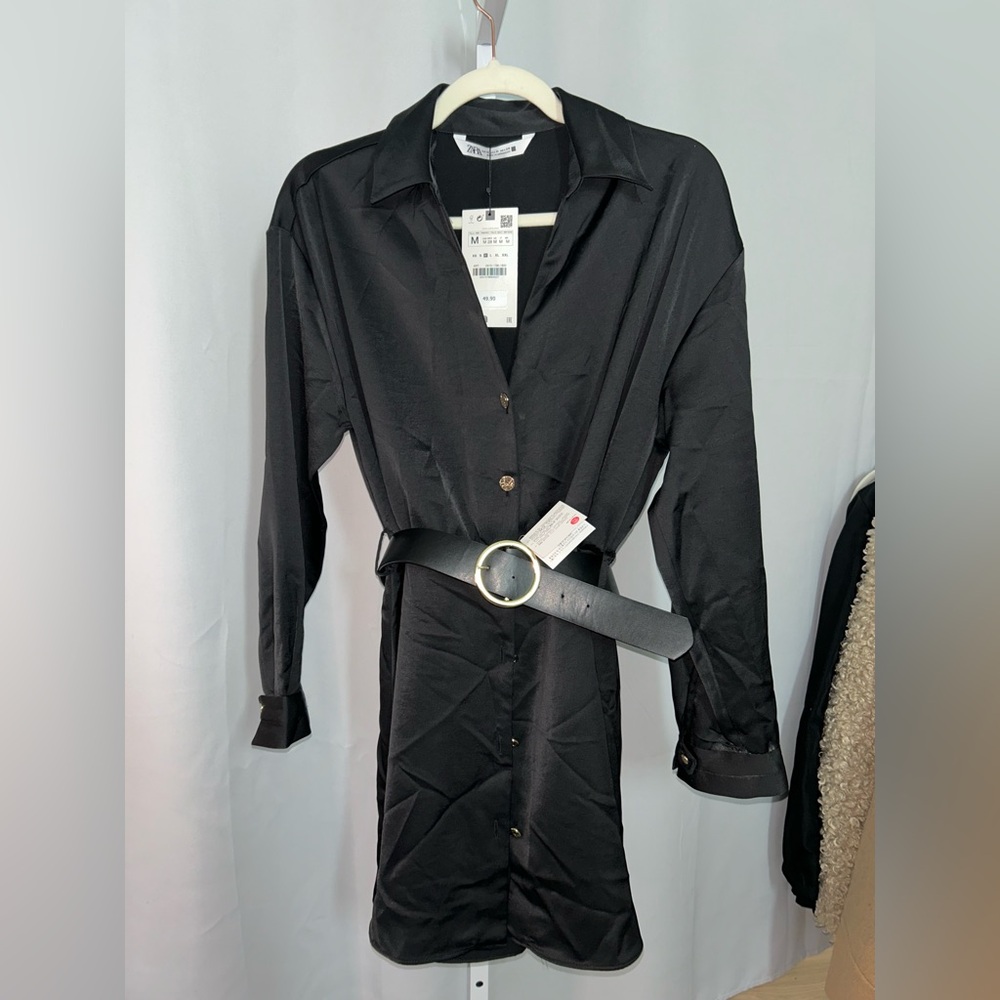 Zara Black Long Sleeve Dress